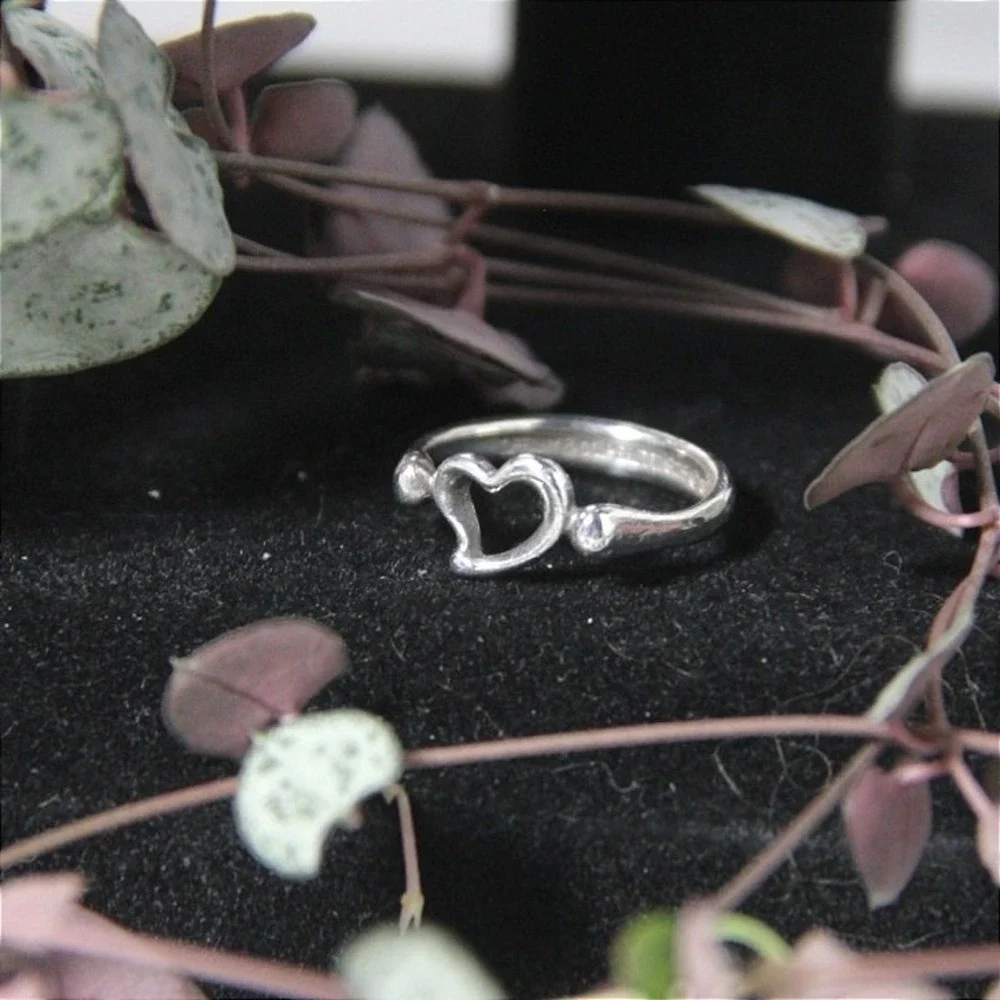 Tiffany & Co Elsa Peretti Open Heart Ring Sterling Silver 925 Size 6.25 Spain